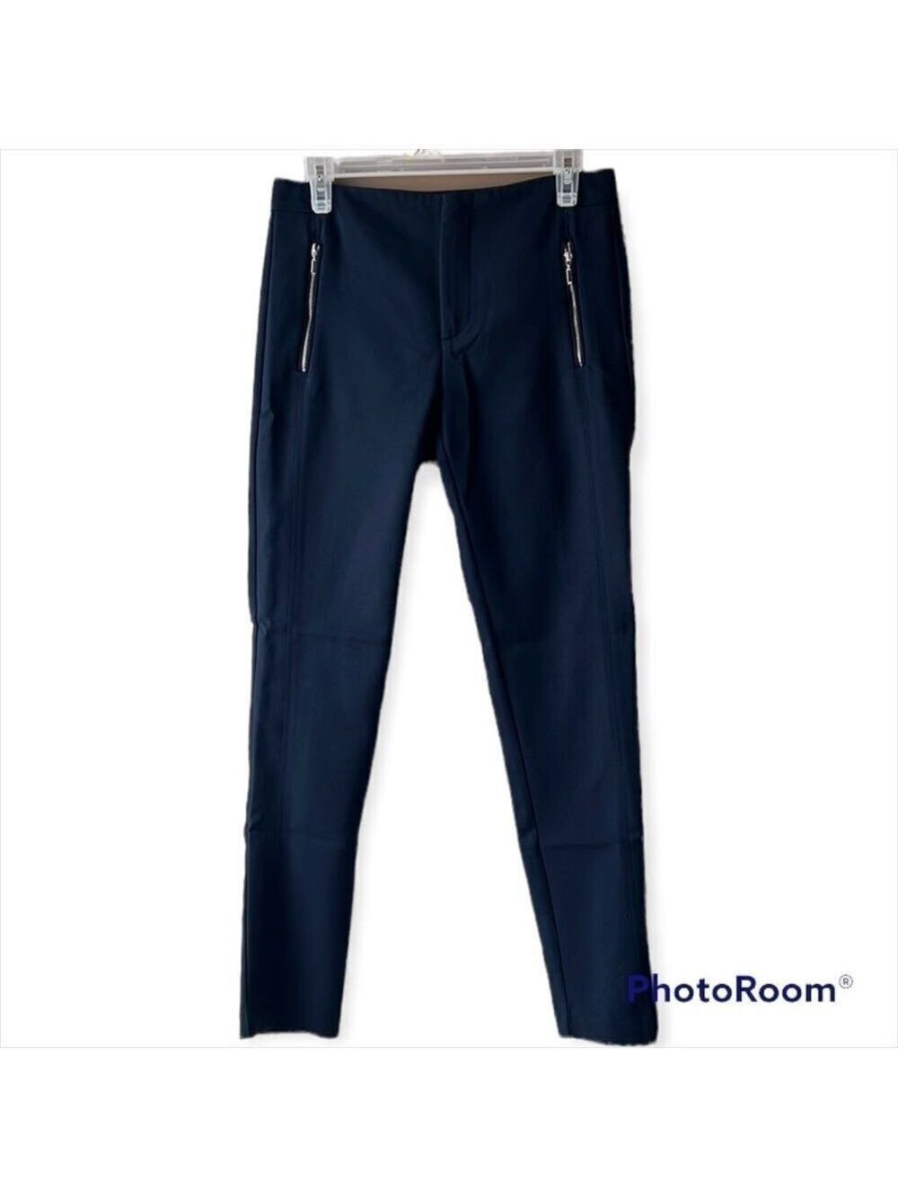 Zara Navy Blue Straight Leg Dress Pants Size Small